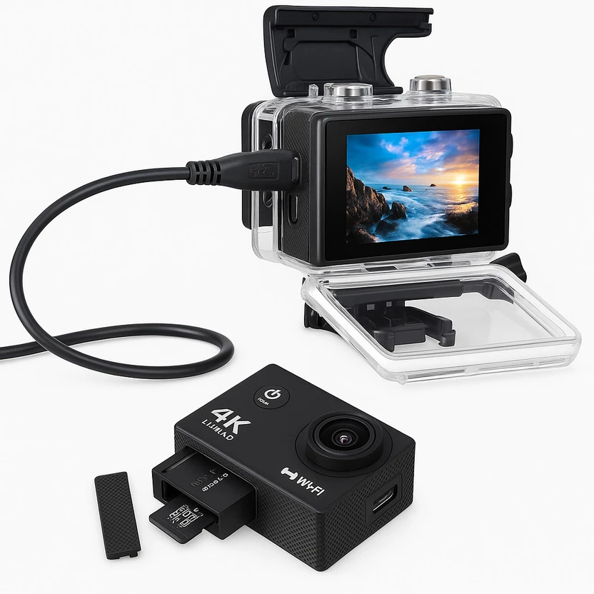 Action Cameras hfyj 4k B5 Sports Camera Action Camera 4k20MP Wifi 30M Waterproof...more