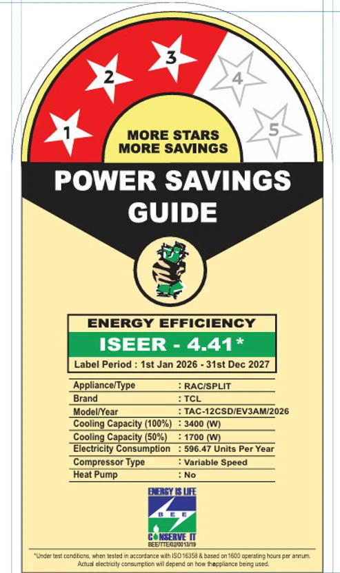 TCL 2026 Model 1 Ton 3 Star Split Inverter 7 Step Convertible wit...more
