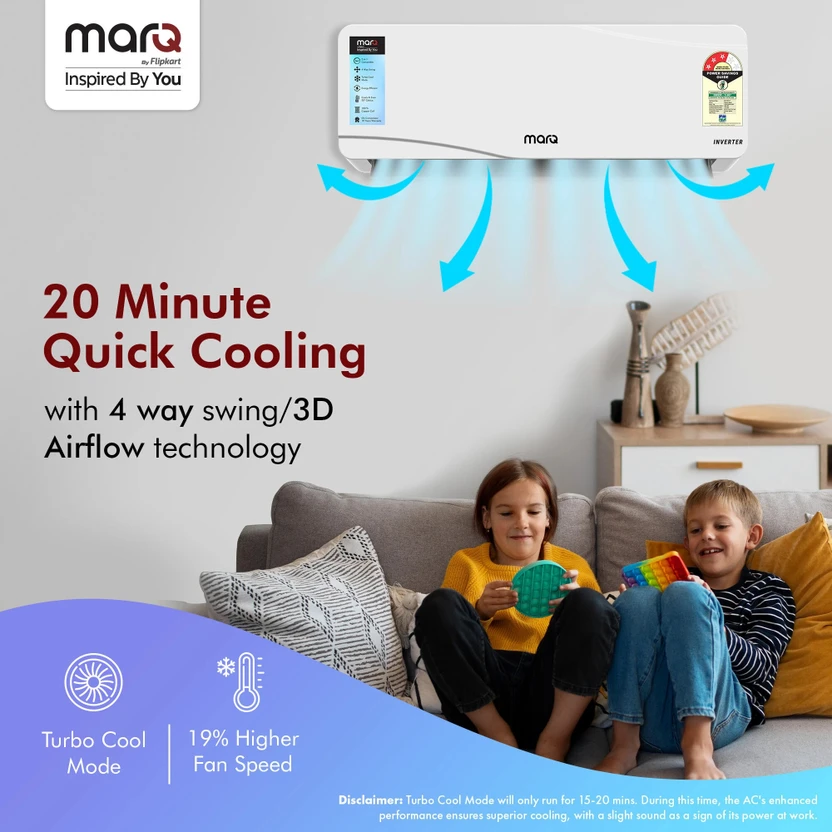 MarQ by Flipkart 2025 Model 1 Ton 3 Star Split Inverter 5-in-1 Co...more