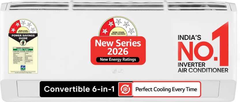 LG 2026 Model 0.8 ton 2 Star Split Inverter AC (AS-Q11KNVE, White...more