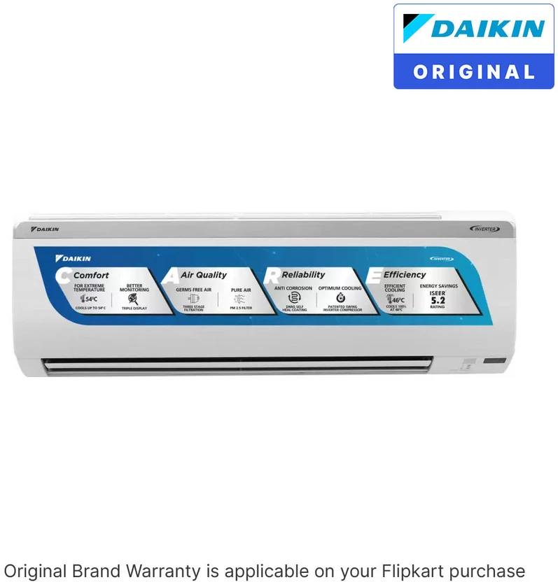 Daikin 2025 Model 1.5 Ton 5 Star Split Inverter AC (MTKM50UV16VA/...more