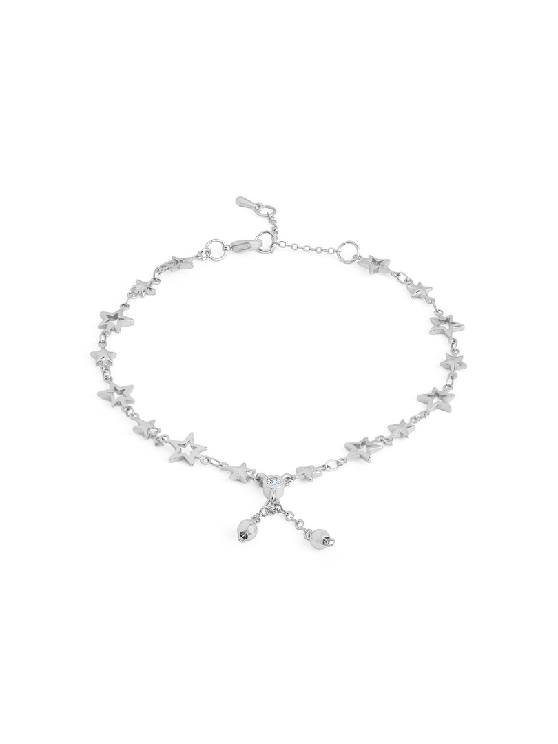 MINUTIAE Silver-Plated Crystals Anklet
