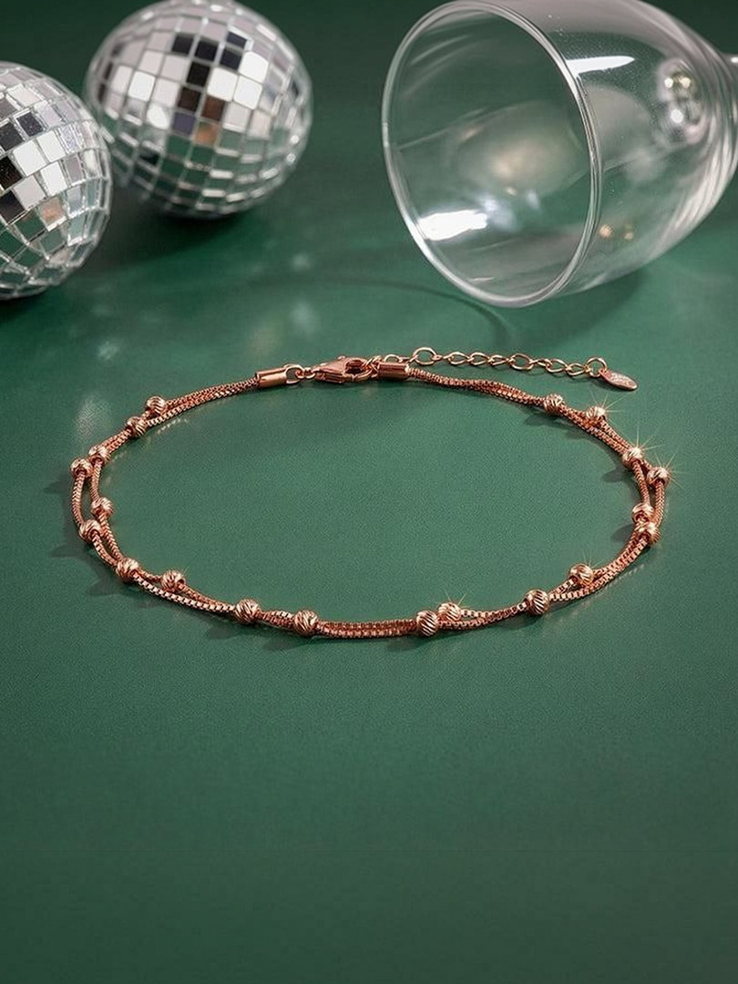 GIVA Rose Gold-Plated Anklet