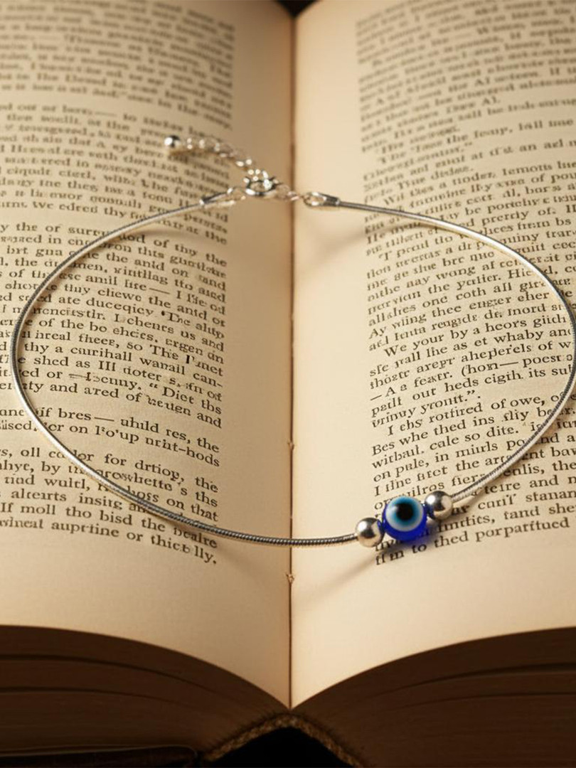 925 SILLER Women 925 Sterling Silver Evil Eye Anklet