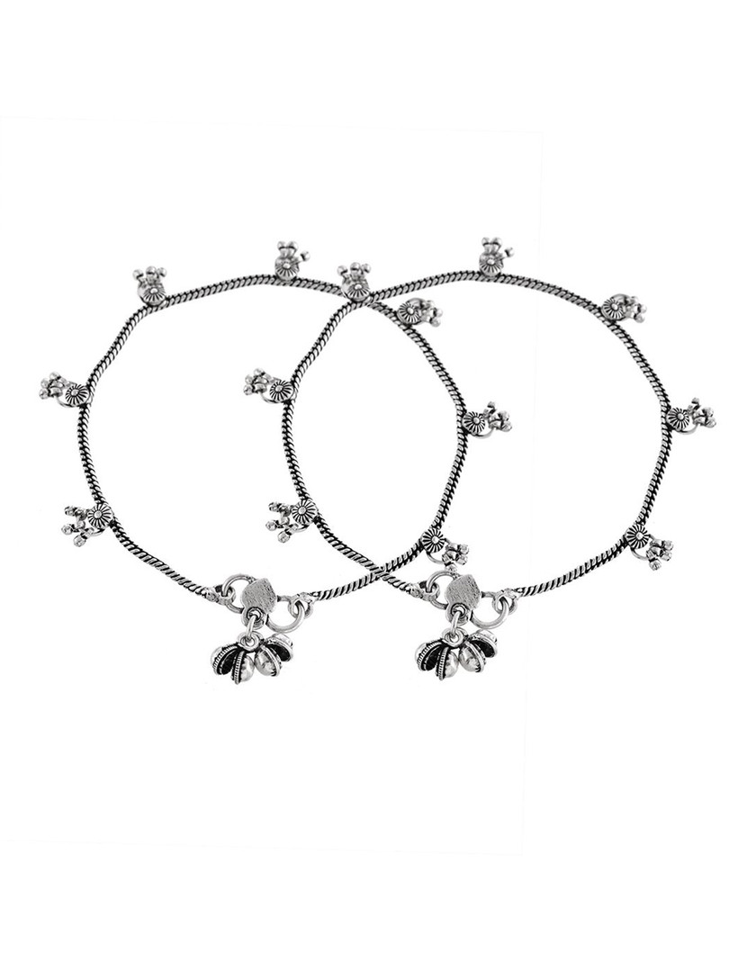 Voylla Antique Essentials Sanwariya Oxidised Anklet Set