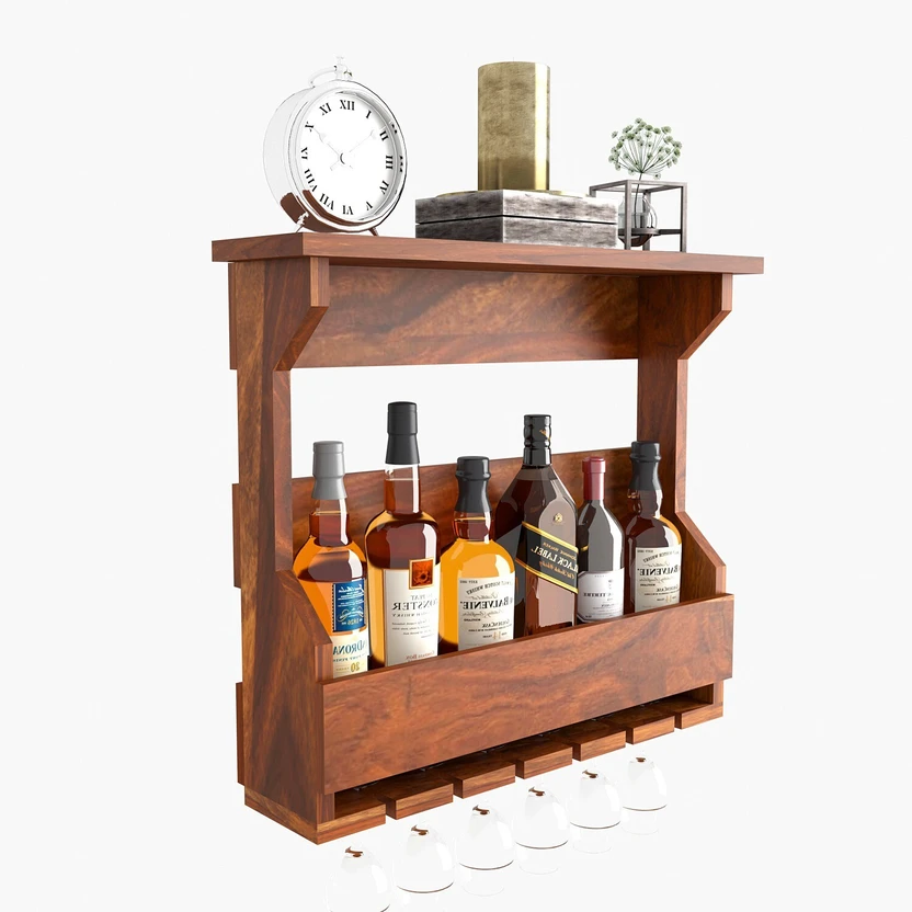 Custom Decor Jorden Sheesham Solid Wood Bar Cabinet (Finish Color...more