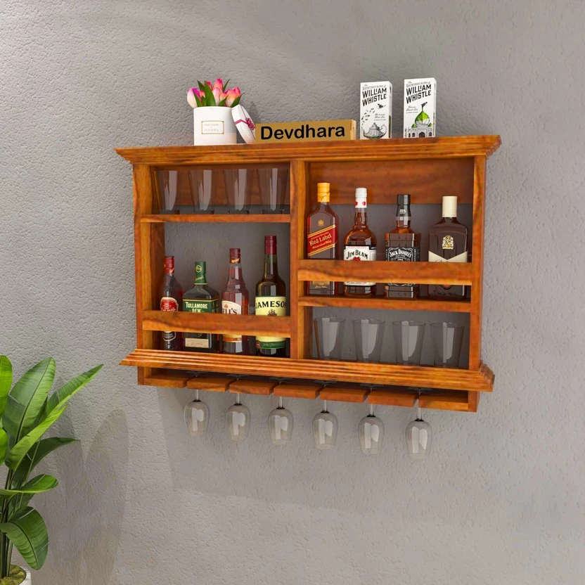 silvercrafts Bar cabinet Solid Wood Bar Cabinet (Finish Color - H...more
