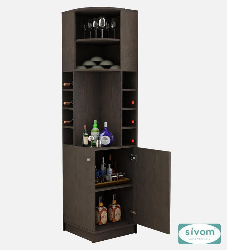 SIVOM Luxe Bar unit for Home/Bar Engineered Wood Bar Cabinet (Fin...more