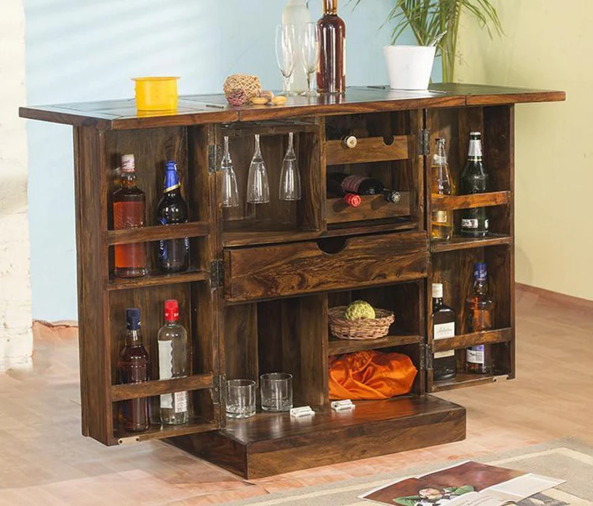 UK FURNITURE A beautiful Wooden Bar Cabinet Wine Bottle, Glass Ho...more