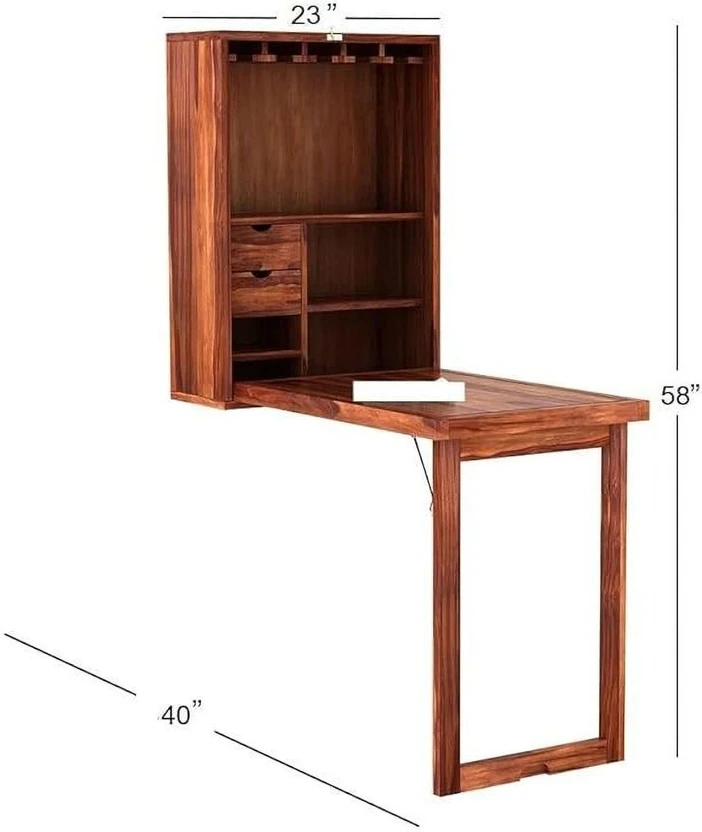SIDDH Solid Wood Wall Mounted Bar Cabinet Solid Wood Bar Cabinet ...more