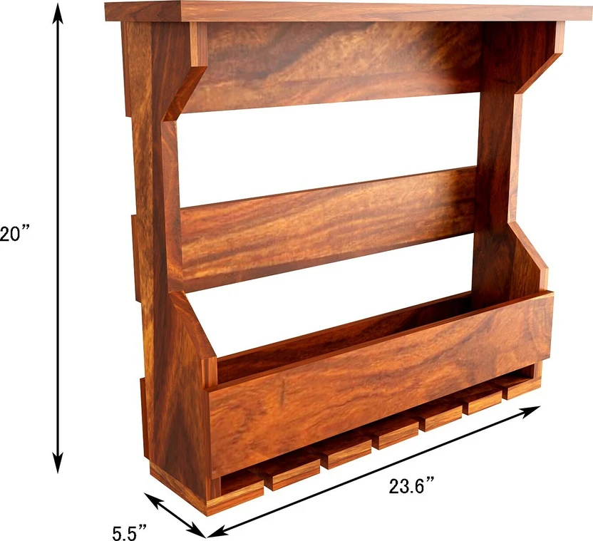 Deuba Solid Wood Bar Cabinet (Finish Color - Ntaural Teak, Pre-as...more