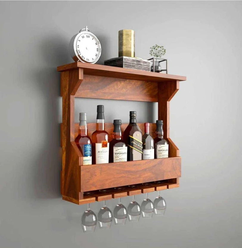 Bar Cabinets Bshsh Engineered Wood Bar Cabinet (Finish Color - brown, Knock Do...more