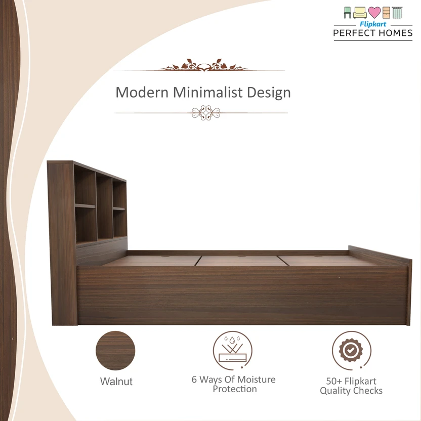 Flipkart Perfect Homes Opus Engineered Wood Queen Box Bed, 213 cm...more
