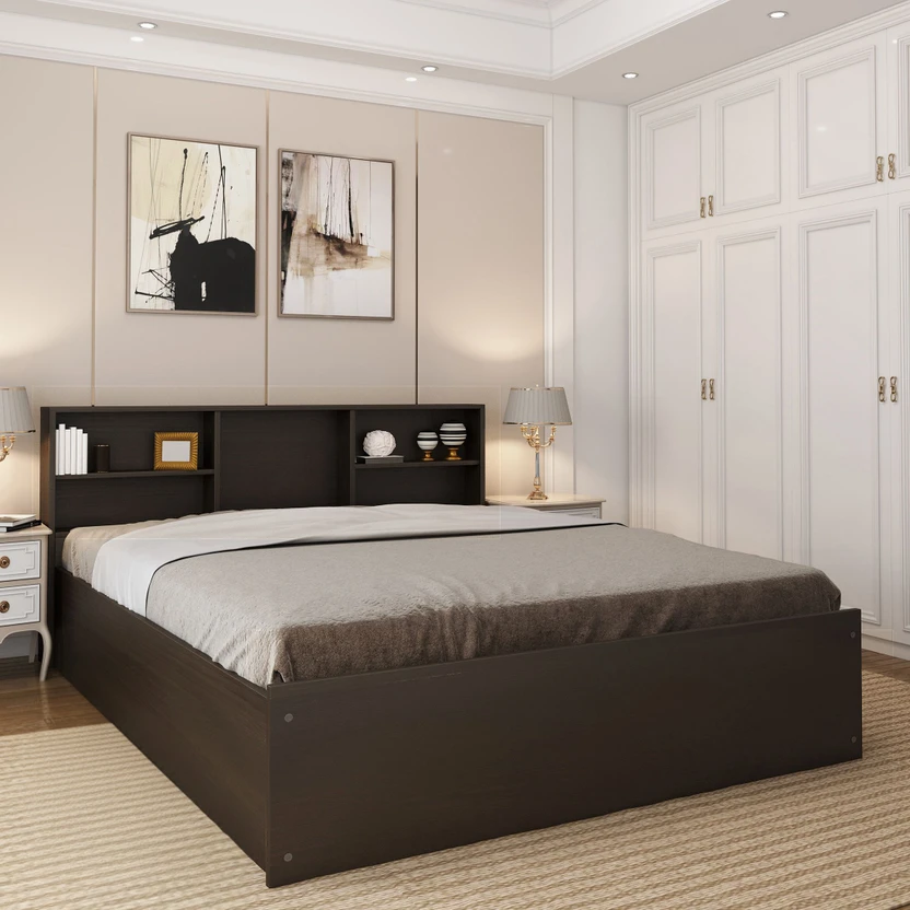 Beds Flipkart Perfect Homes Opus Engineered Wood Queen Box Bed, 213 cm...more