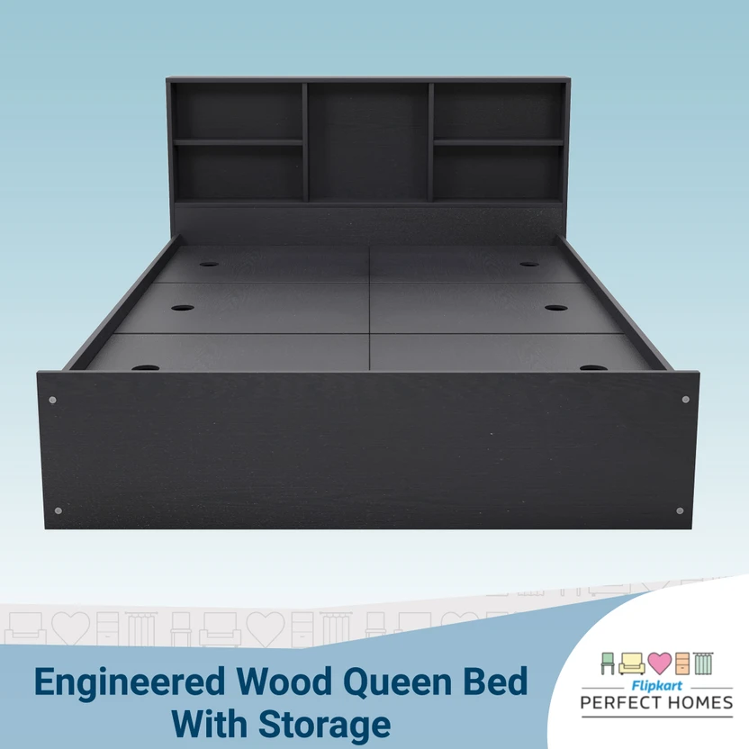 Flipkart Perfect Homes Opus Engineered Wood Queen Box Bed, 213 cm...more