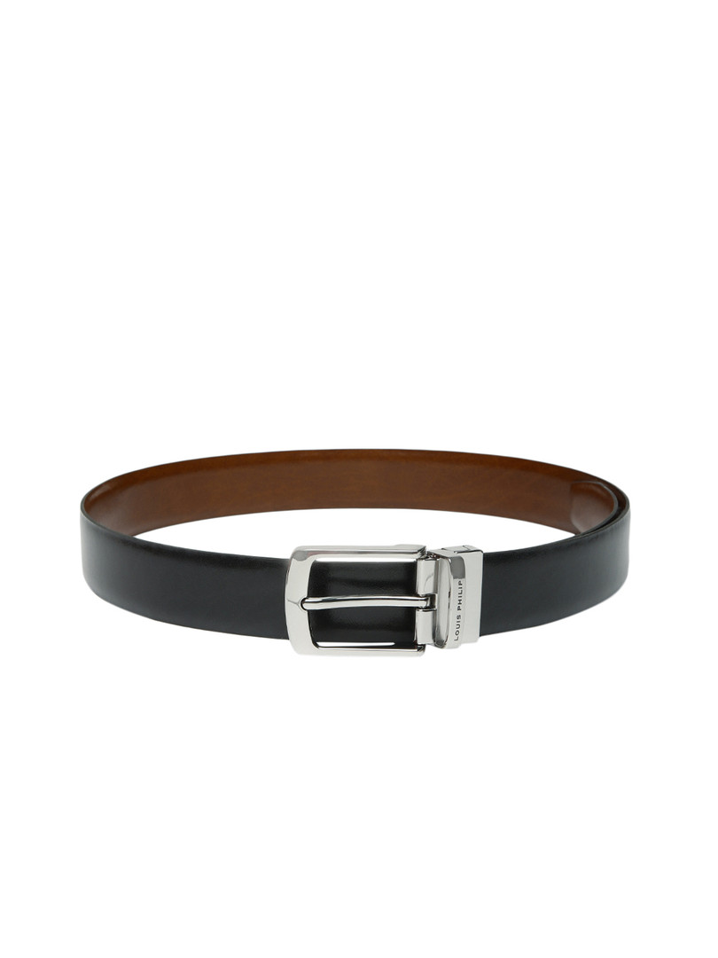 Belts Louis Philippe Men Black & Tan-Brown Reversible Solid Belt