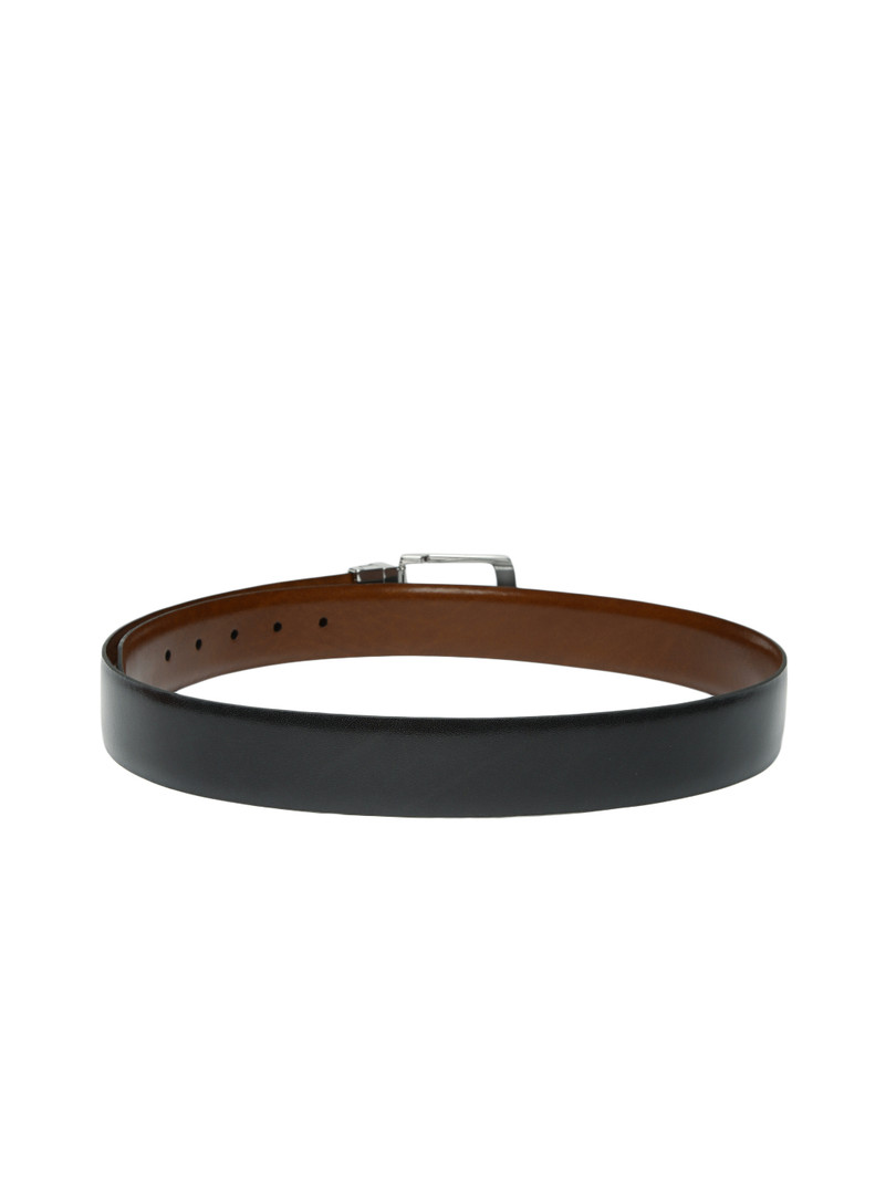 Louis Philippe Men Black & Tan-Brown Reversible Solid Belt