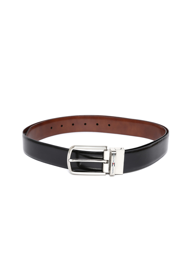 Belts Tommy Hilfiger Men Black & Brown Leather Solid Reversible Belt