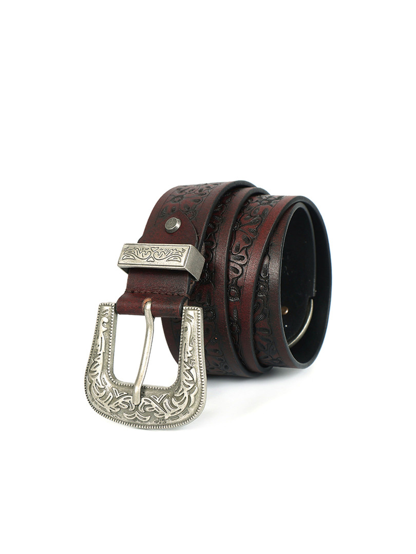 Celtic Men Embellished Leather Belt