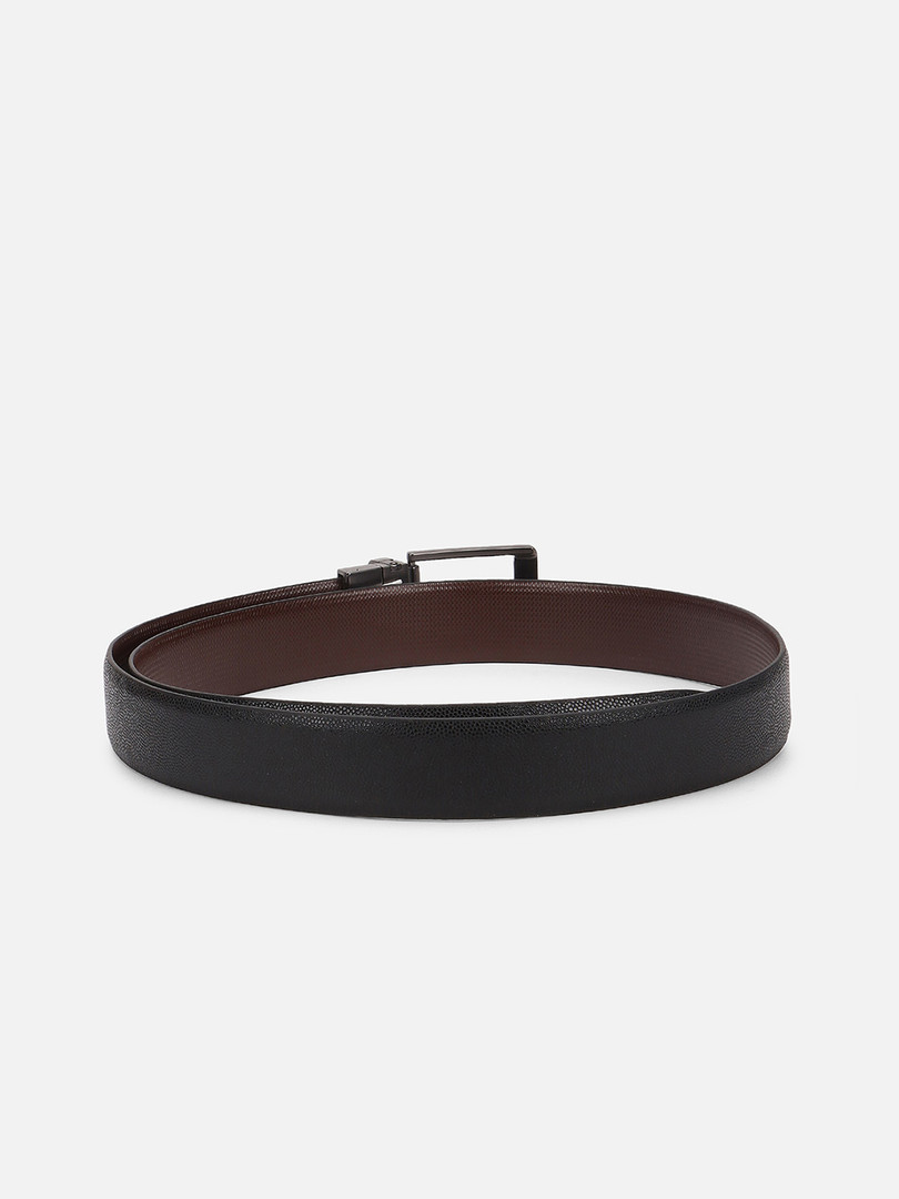 Louis Philippe Men Black & Brown Reversible Leather Belt