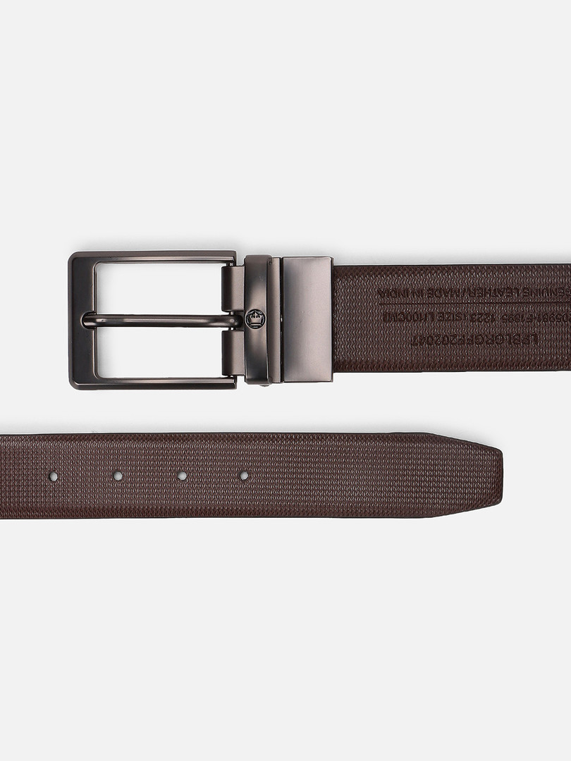 Louis Philippe Men Black & Brown Reversible Leather Belt