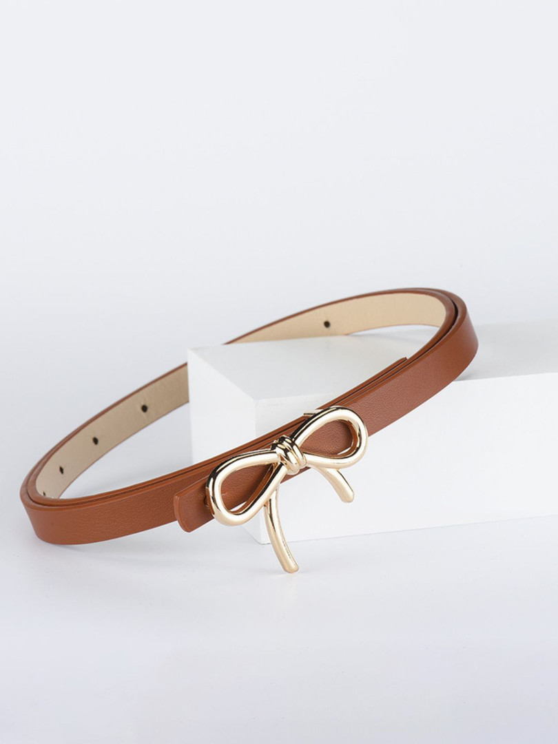 SALTY Women Bow Solid Push Pin Belt