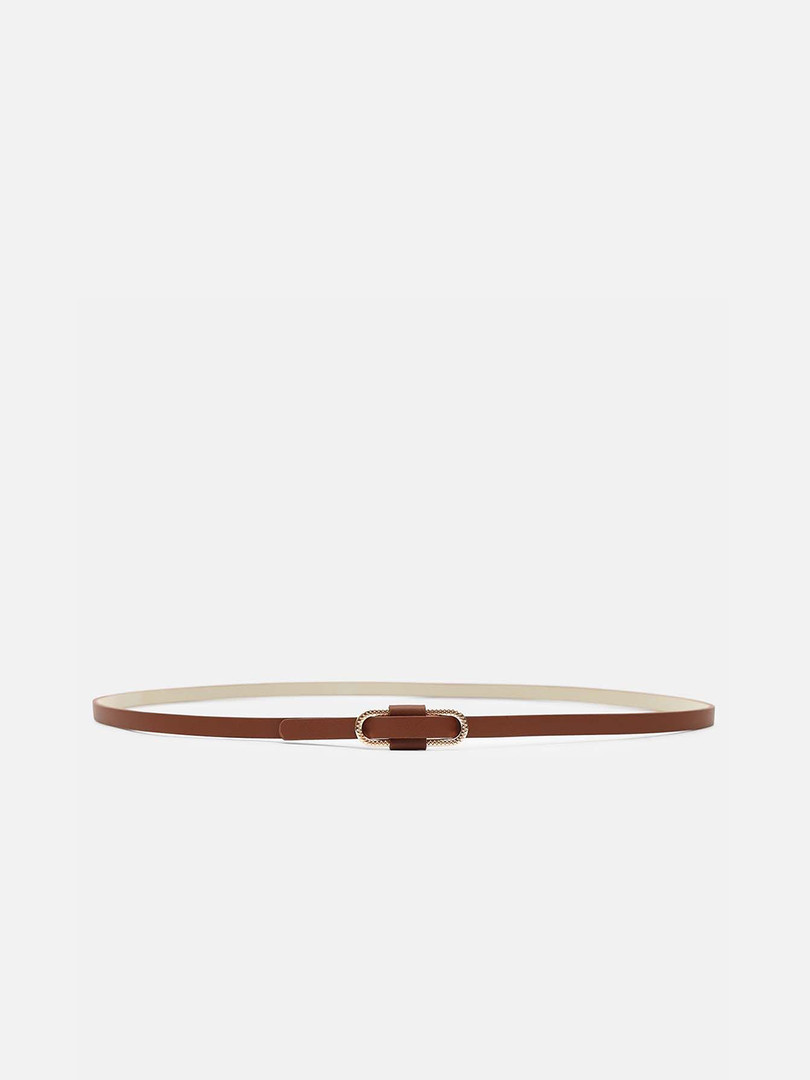 Kazo Women Solid Pu Classic Thin Belt