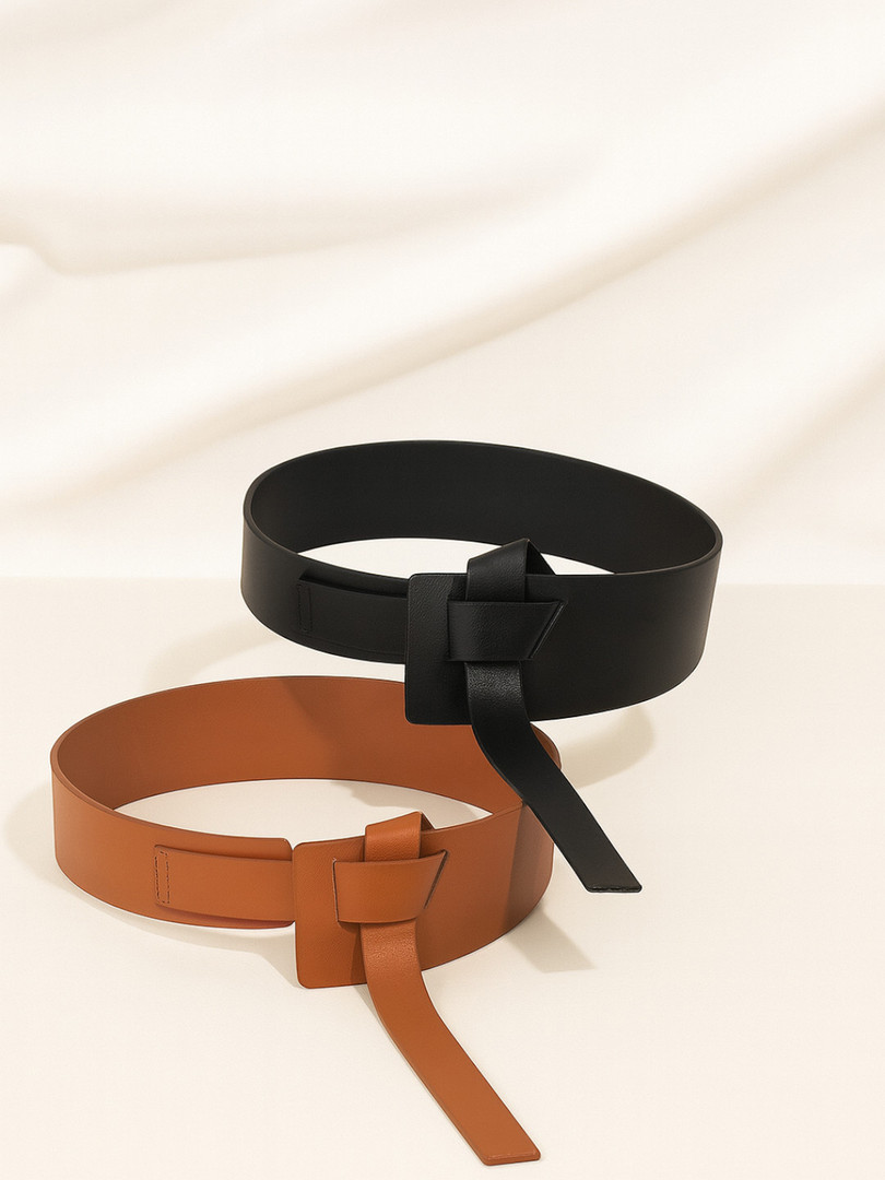 CRUSSET Women Set of 2 PU Belts