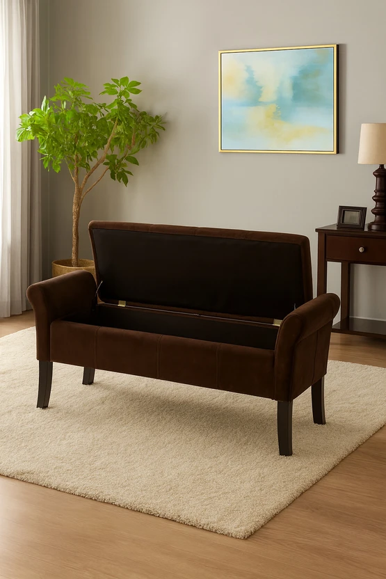 MAJESTIC MART Luxury Bench Settee with Storage Box For Living Roo...more