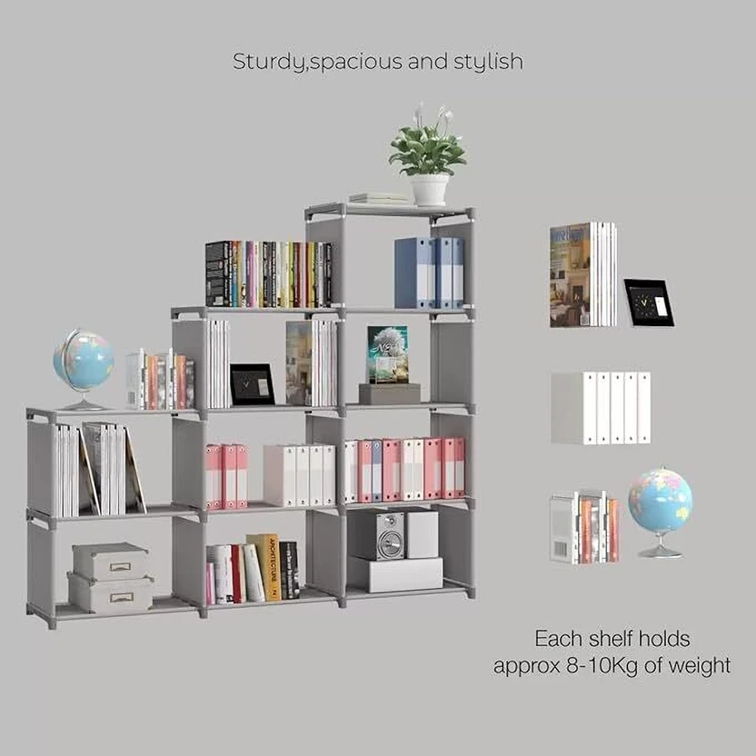 YouCopia Plastic Metal 9 Shelf Book Organizer Plastic Open Book S...more