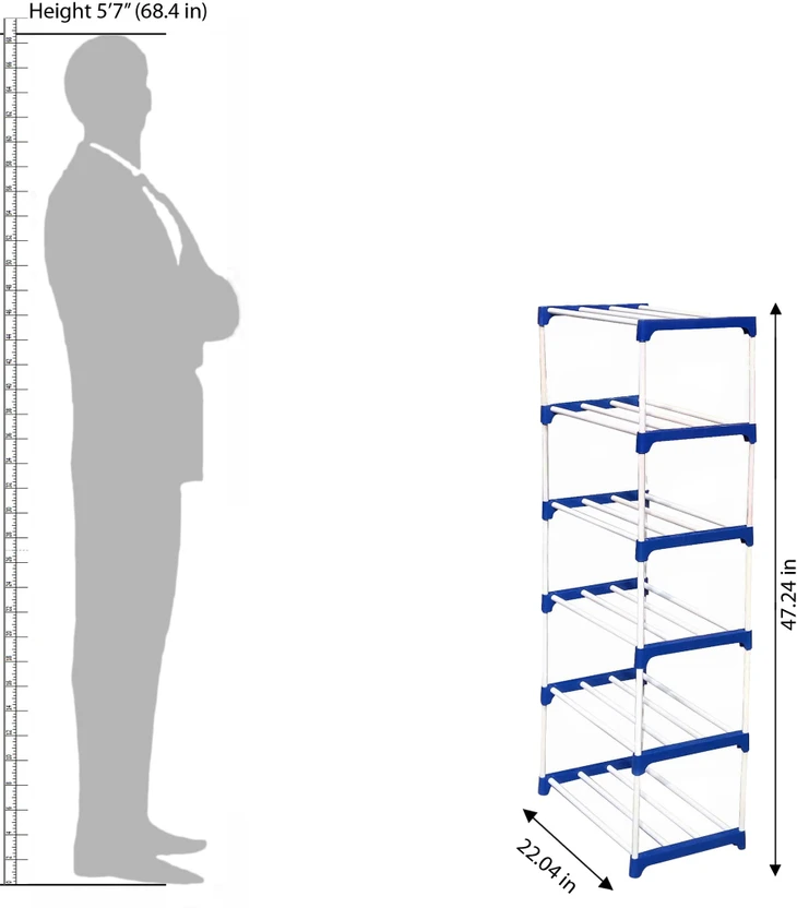 CMerchants -6RACK Metal Open Book Shelf (Finish Color - BLUE, DIY...more