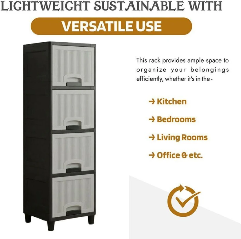 SUPTIKES Multipurpose Space Saving Plastic Cabinet Rack Plastic O...more