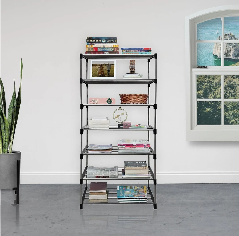 EXPOSURE BOOK SHELF 7 LAYER COLLAPSIBLE Metal Open Book Shelf (Fi...more