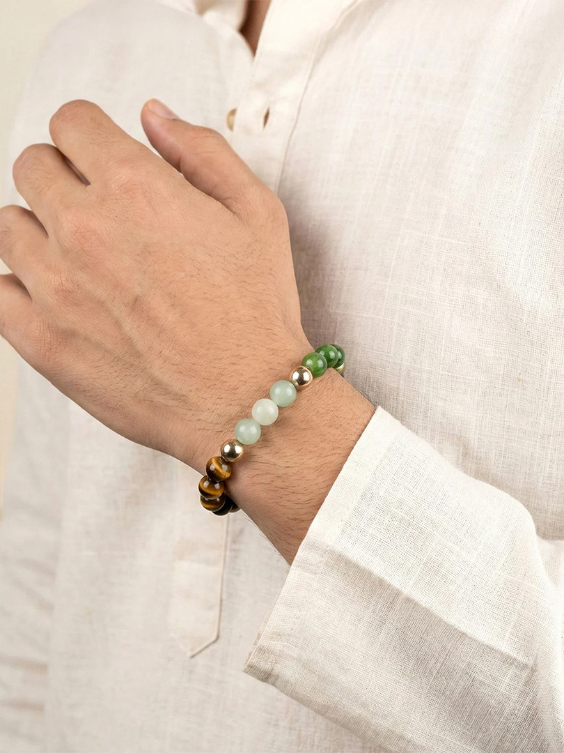 Roadster Men Silver-Plated Braided Chain Bracelet