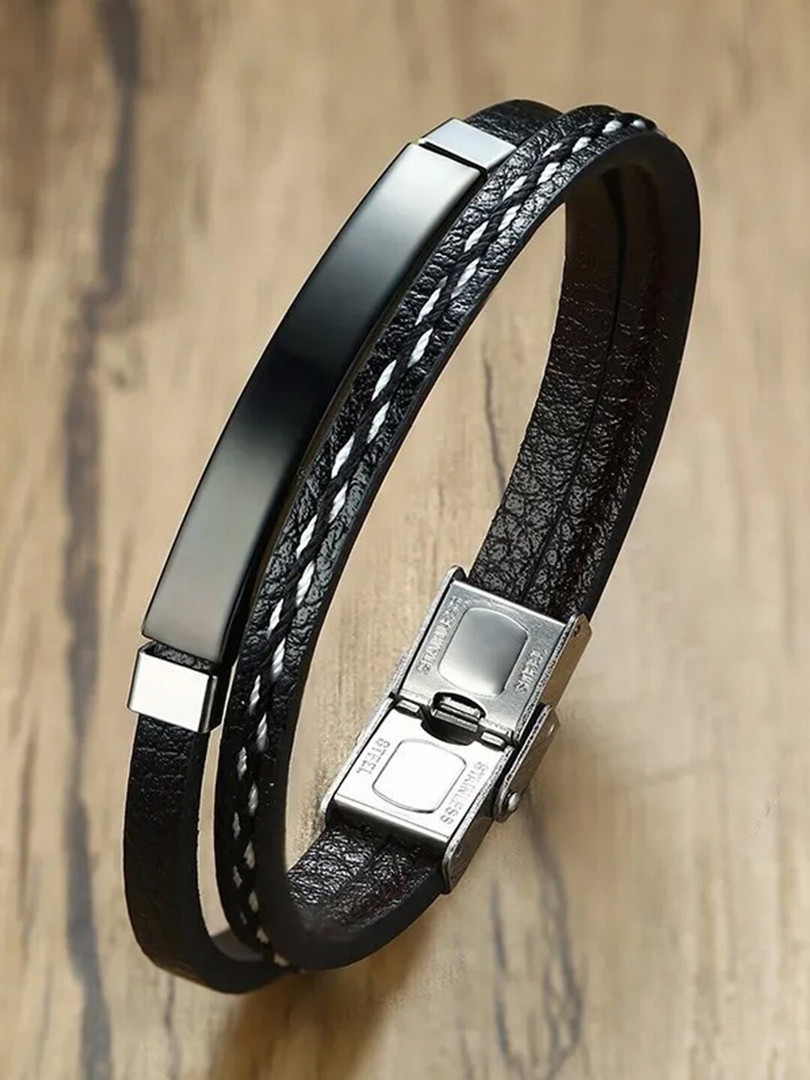 Bracelets WROGN Men Wraparound Leather Bracelet
