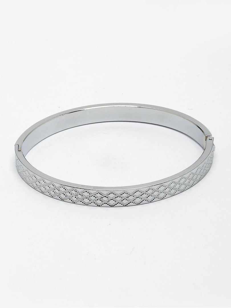 Anouk Men Stainless Steel Silver-Plated Kada Bracelet