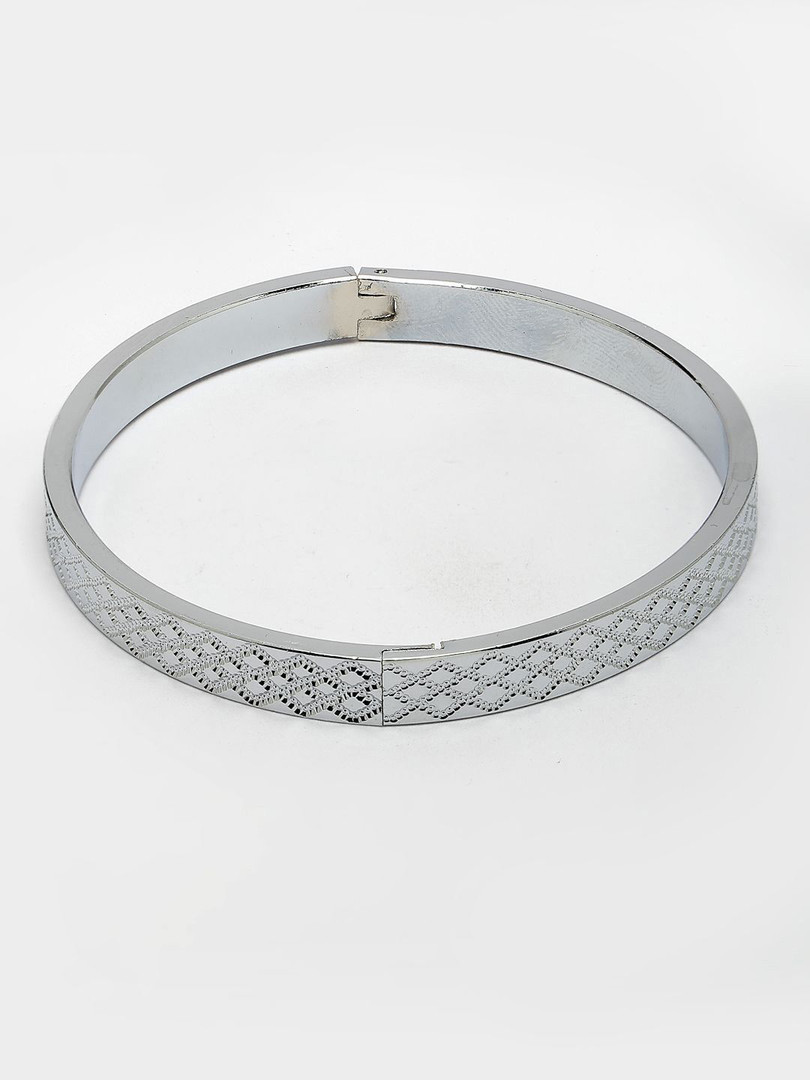 Anouk Men Stainless Steel Silver-Plated Kada Bracelet