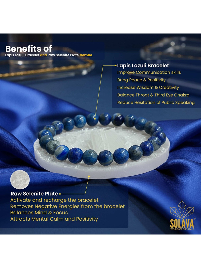 SOLAVA Unisex Lapis Lazuli Bracelet