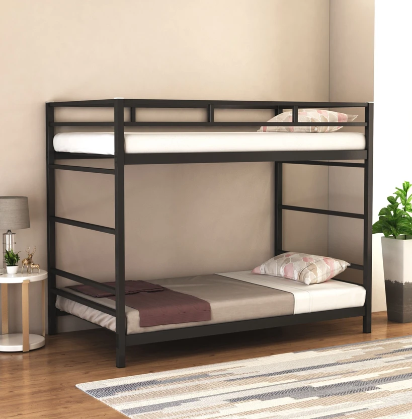 Bunk Beds Ziaula Sturdy Metal Bunk Bed(Double Size) | 2-Step, Space-Saving,...more