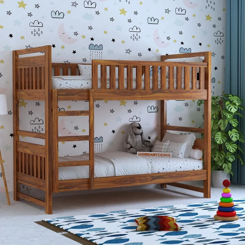 Dreamydesks Sheesham Wood Tylor Bunk Bed Without Storage Solid Wo...more