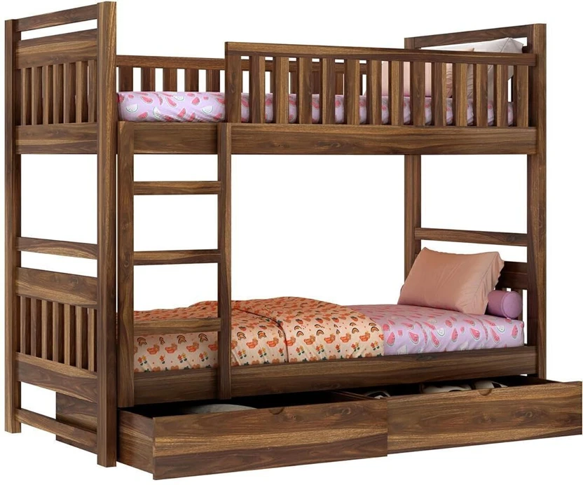 Ganpati Arts Sheesham Wood Swift Bunk Bed With2 Drawer Storage Fo...more