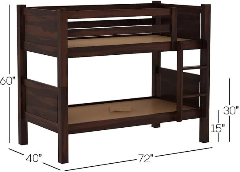 Deuba Sheesham Wood Swift Bunk Bed Without Storage For Kids/Adult...more
