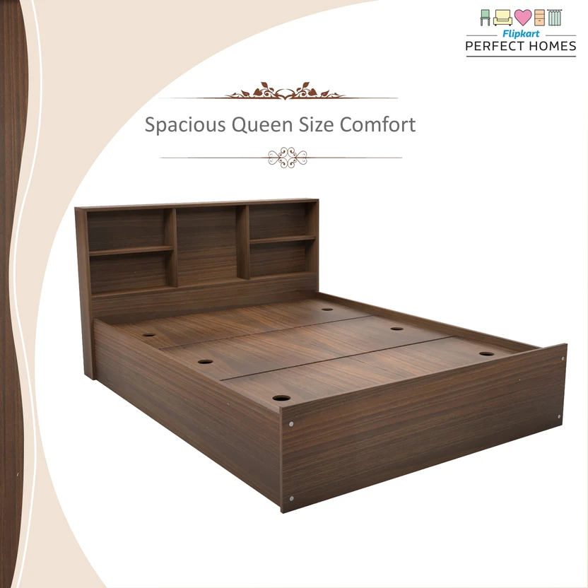 Flipkart Perfect Homes Opus Engineered Wood Queen Box Bed, 213 cm...more