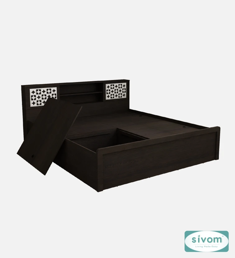 SIVOM Orient Modular Box Bed with Storage Engineered Wood King Bo...more