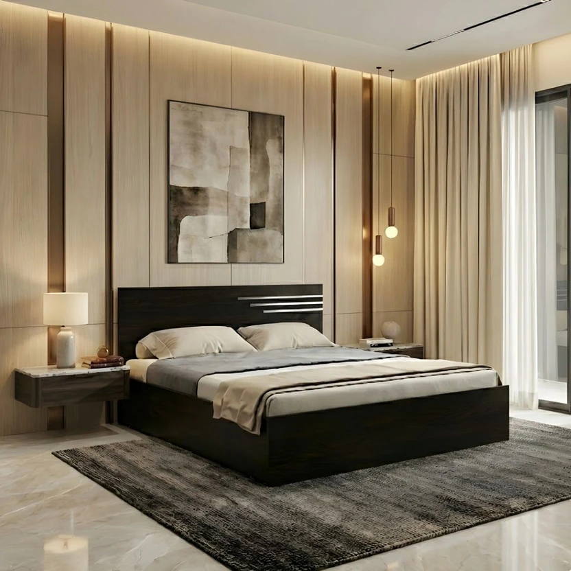 Bharat Lifestyle Amsterdam Engineered Wood Queen Bed, 204 cm x 15...more