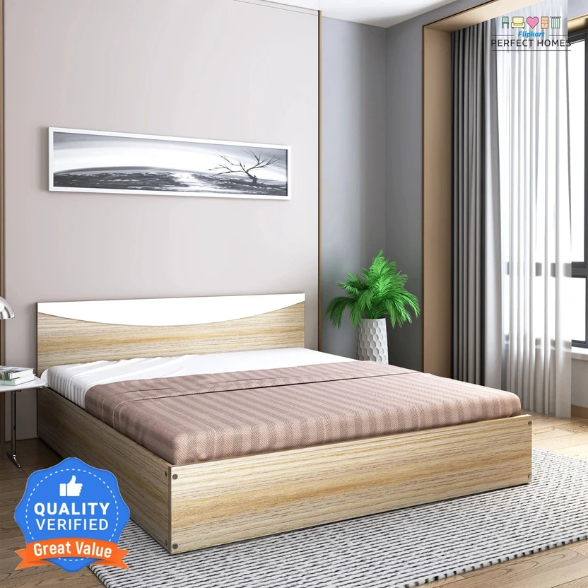 Flipkart Perfect Homes Carol Engineered Wood Queen Bed, 203.5 cm ...more