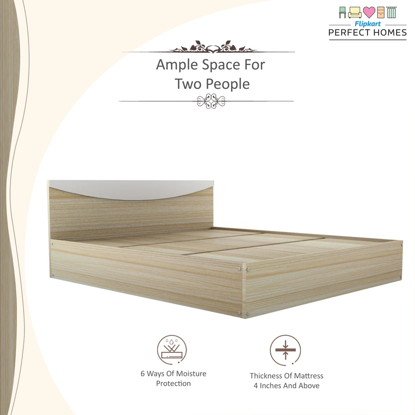 Flipkart Perfect Homes Carol Engineered Wood Queen Bed, 203.5 cm ...more