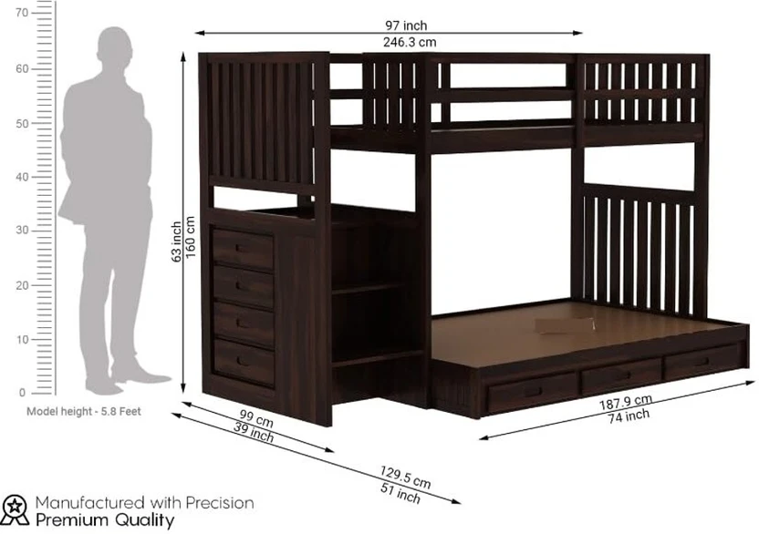 Deuba Swift Bunk Bed Without Storage For Kids/Kids room ( Wihout ...more