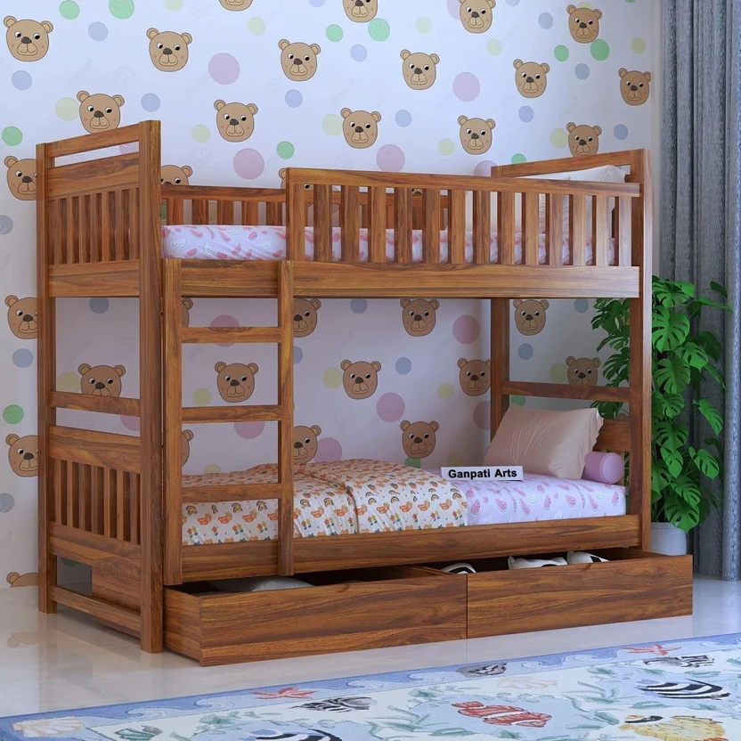 Bunk Beds Ganpati Arts Sheesham Wood Swift Bunk Bed With2 Drawer Storage Fo...more