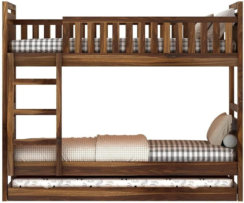 Ganpati Arts Solid Sheesham Wood Swift Bunk Bed with Trundle Wood...more